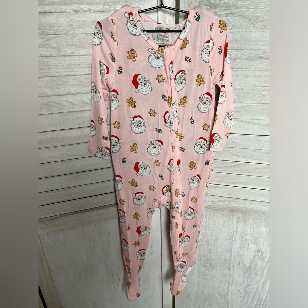 Angel Dear Christmas Holiday pj’s 12-18mo pink/santa